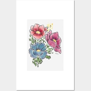 Anemone flower Posters and Art